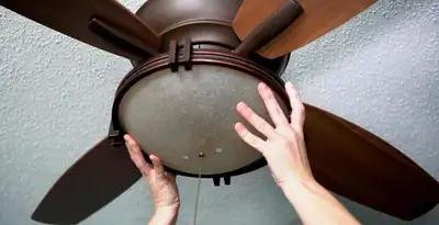 Ceiling fan repair and reinstallation on ceiling mount in Boise, ID
