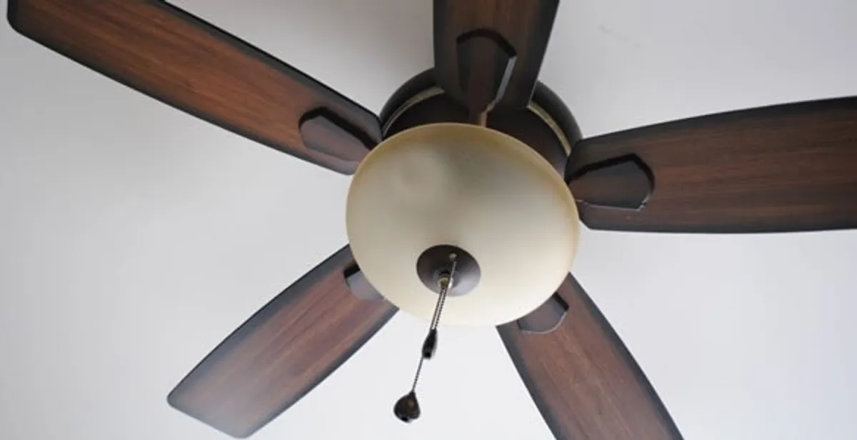 Fully installed ceiling fan with balanced blades and light fixture in Boise, ID