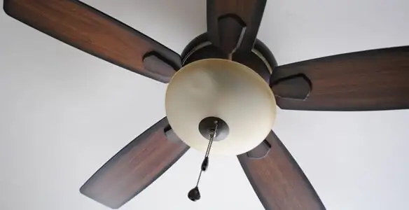 Fully installed ceiling fan with balanced blades and light fixture in Boise, ID