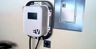 Electric car charger installation with wall-mounted EV charging station in Boise, ID