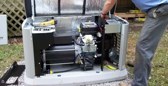 generator installation service showing technician connecting and configuring generator components in Boise, ID