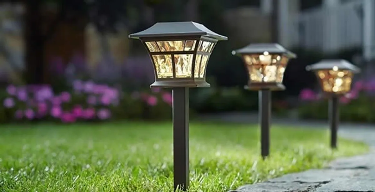 landscape lighting installation services with professionally installed pathway lights in Boise, ID