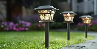 landscape lighting installation services with professionally installed pathway lights in Boise, ID