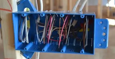 new construction wiring installation featuring electrical boxes and cable routing by expert electricians in Boise, ID